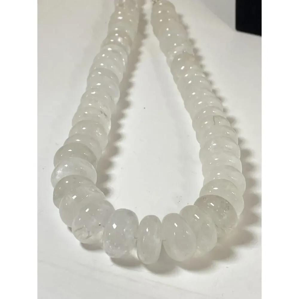 Natural White Moonstone Beaded Necklace - Picture 8 of 8